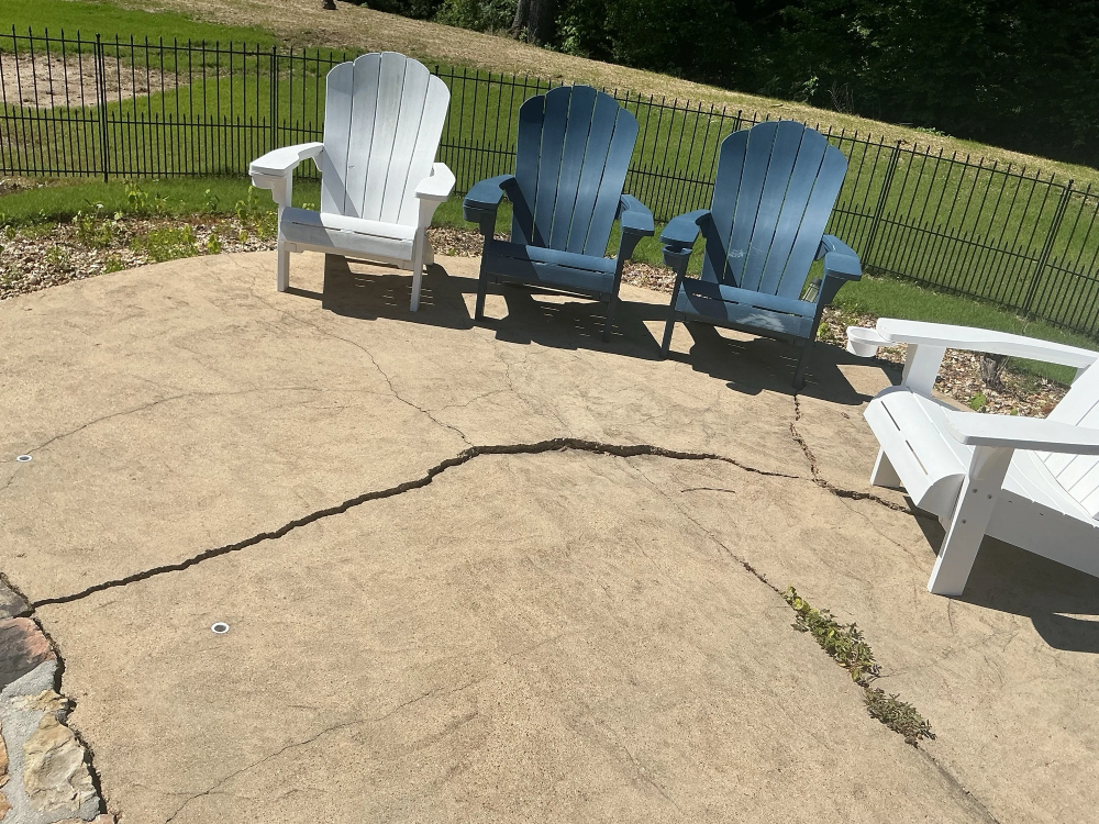 Cracked or sinking pool deck
